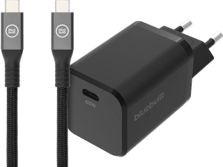 BlueBuilt Power Delivery Universele Oplader 65W + usb C oplaadkabel (2m) Zwart