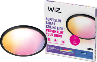 WiZ Plafonnier SuperSlim - Noir - Éclairage Coloré et Blanc