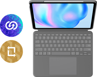 Logitech Combo Touch Apple iPad Air 13" (2026/2025/2024) Toetsenbord Hoes QWERTY Grijs