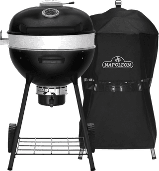 Napoleon PRO Houtskool Kettle Mat Zwart met Bakplaat + Napoleon Hoes voor Premium en Pro Kettle 57 cm