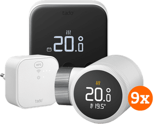 Tado Slimme Thermostaat X Startpakket + 9 radiatorknoppen