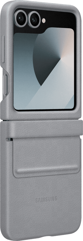 Samsung Galaxy Z Flip 6 Back Cover Kunstleer Grijs