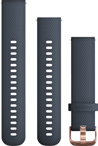 Garmin Siliconen Bandje Blauw/Roségoud 20mm