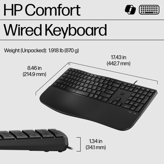 HP 480 Comfort Wired Keyboard QWERTY