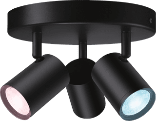 WiZ 3 spots Imageo Round- Colored and White Light - GU10 - Black
