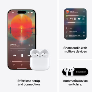 Apple Watch Series 10 42mm Rose Gold Sport Band S/M + AirPods 4 Active Noise Canceling