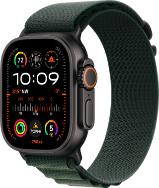 Apple Watch Ultra 2 4G 49mm Zwart Alpine Band Groen M
