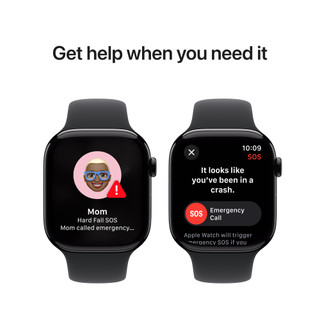 Apple Watch Series 10 46mm Zwart Sportband M/L