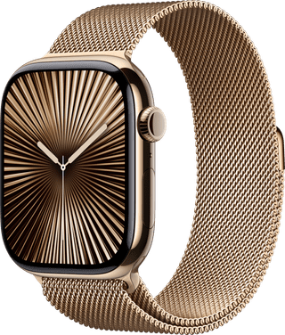 Apple Watch Series 10 4G 46mm Titanium Goud Milanese Band M/L