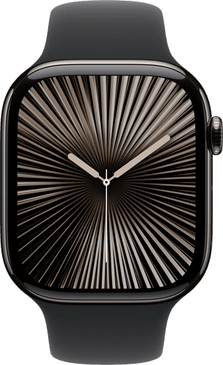 Apple Watch Series 10 4G 46mm Titanium Zwart Sportband M/L