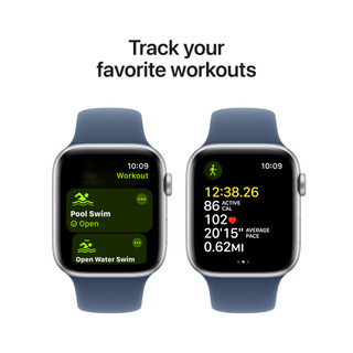 Apple Watch SE 2024 44mm Zilver Sportband M/L