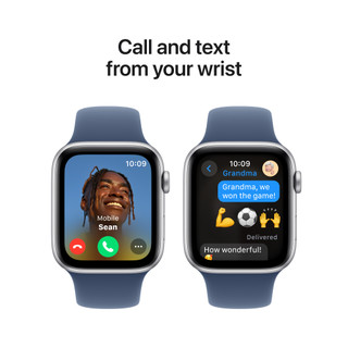 Apple Watch SE 2024 44mm Zilver Sportband M/L