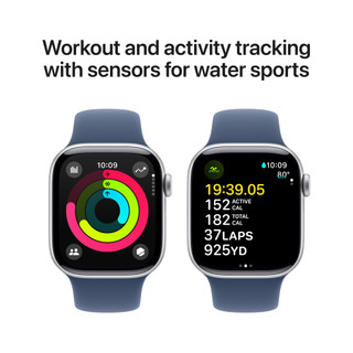 Apple Watch Series 10 42mm Zilver Sportband M/L