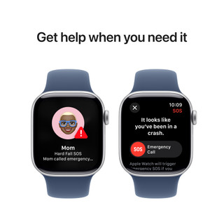 Apple Watch Series 10 42mm Zilver Sportband M/L