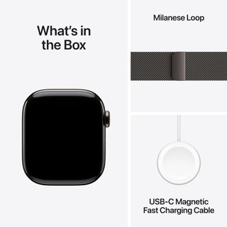 Apple Watch Series 10 4G 42mm Titanium Zwart Milanese Band
