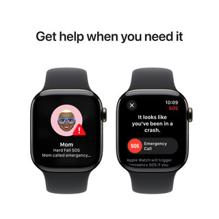 Apple Watch Series 10 4G 42mm Titanium Zwart Sportband M/L