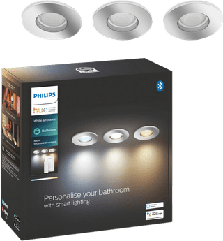 Philips Hue Adore badkamerinbouwspot White Ambiance - rond - Chroom 3-pack + dimmer