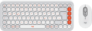 Logitech Pop Icon Combo Keyboard and Mouse Set White AZERTY