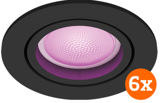 Philips Hue Centura inbouwspot White and Color - rond - Zwart - 6-pack