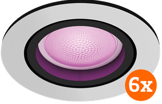 Philips Hue Centura Recessed Spot Light White and Color - Round -  Aluminum- 6-pack