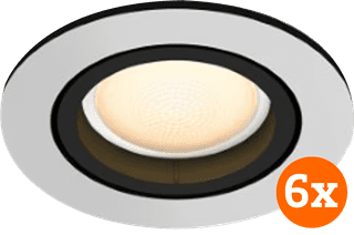 Philips Hue Milliskin inbouwspot White Ambiance - rond - Aluminium - 6-pack