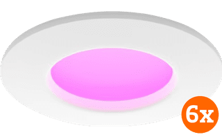 Philips Hue Recessed Spot Light Slim 6-pack - White and Color - 90mm - White