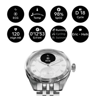 Withings ScanWatch Nova Brilliant Titanium Zilver 39mm
