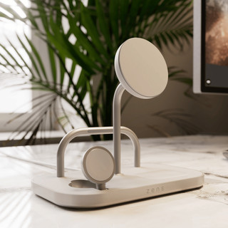 Zens 4-in-1 MagSafe met Qi2 Draadloze Oplader 15W met Standaard, Watch Stand en iPad Stand
