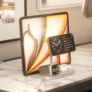Zens 4-in-1 MagSafe met Qi2 Draadloze Oplader 15W met Standaard, Watch Stand en iPad Stand