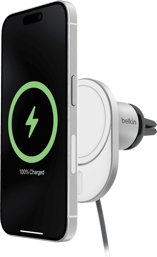 Belkin Telefoonhouder Auto Luchtrooster met MagSafe en Qi2 Opladen Zilver