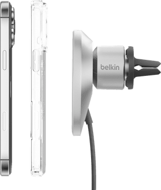Belkin Telefoonhouder Auto Luchtrooster met MagSafe en Qi2 Opladen Zilver