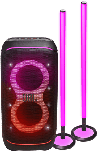 JBL Partybox 320 + 2x JBL Partylight Stick