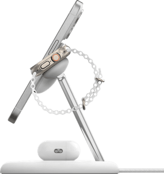 Belkin Boost Charge Pro MagSafe en Qi2 3-in-1 Draadloze Oplader 15W met Standaard Wit