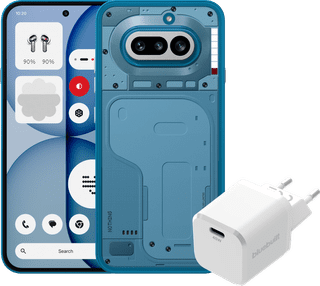 Nothing Phone (4a) 256GB Blauw 5G + BlueBuilt Oplader met Usb C Poort 45W Wit