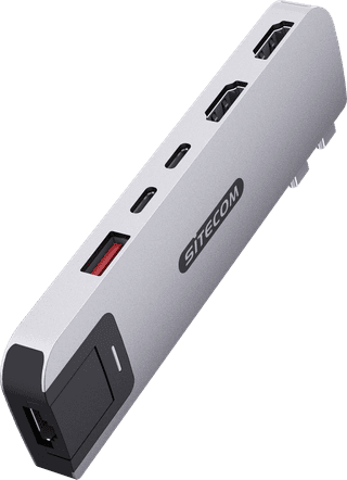 Sitecom MacBook Pro Multiport Hub 6 in 2 Zilver