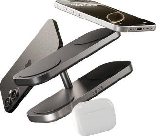 Zens 4-in-1 Draadloze Oplader 15W met Standaard en MagSafe Magneet Zwart