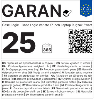 Case Logic Variate 17 inch Laptop Rugzak Zwart