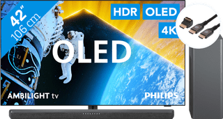 Philips 42OLED809 - Ambilight (2024) + Philips TAB6309 + BlueBuilt HDMI Cable