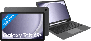 Samsung Galaxy Tab A9 Plus 11 inch 64GB Wifi Grijs + BlueBuilt Toetsenbord Hoes QWERTY