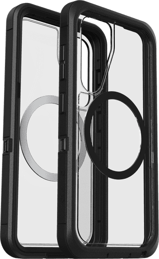 OtterBox Defender Samsung Galaxy S25 Back Cover met Magneet Transparant met Zwarte Rand