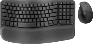 Logitech Wave Keys Draadloos Ergonomisch Toetsenbord + Logitech Lift Ergonomische Muis