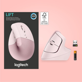 Logitech Lift Vertical Ergonomic Mouse Pink