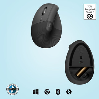 Logitech Lift Vertical Ergonomic Mouse Left-Handed Black