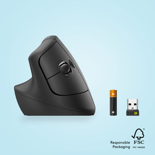 Logitech Lift Vertical Ergonomic Mouse Left-Handed Black