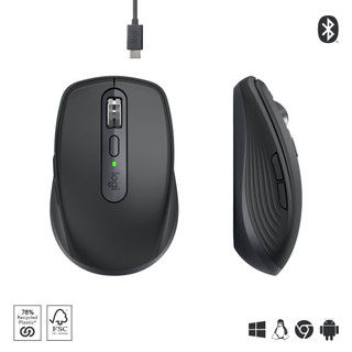 Logitech MX Keys Mini Draadloos Qwerty Grafiet + Logitech MX Anywhere 3S Compact Zwart