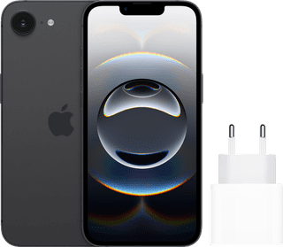 Apple iPhone 16e 128GB Zwart + Apple Snellader