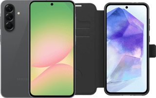 Samsung Galaxy A56 128GB Zwart 5G Enterprise Edition + BlueBuilt Book Case Zwart