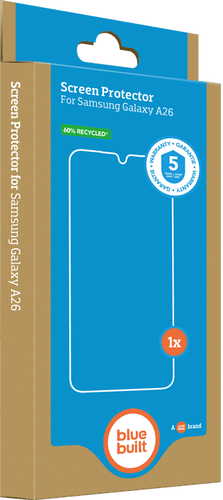 BlueBuilt Samsung Galaxy A26 Back Cover Transparant + Screenprotector Glas
