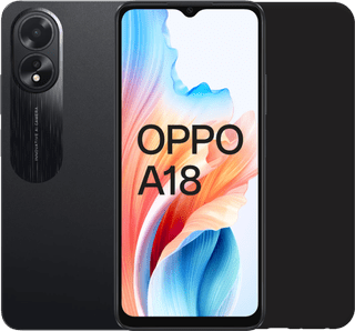 OPPO A18 128GB Black 4G + Just in Case Back Cover Black