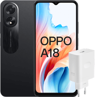 OPPO A18 128GB Black 4G + OPPO SuperVOOC Charger 45W